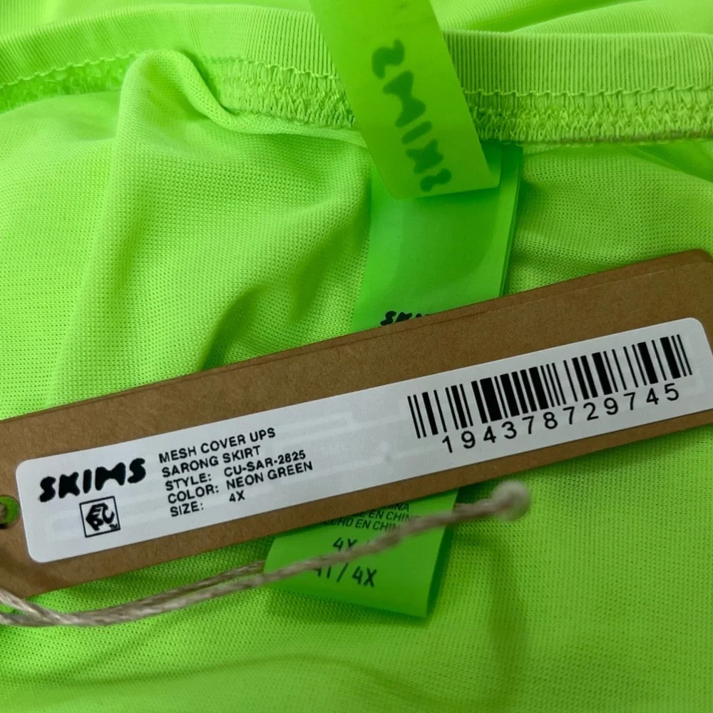 Skims Mesh Cover Up Sarong Skirt Beachwear Neon Green Size 4X
